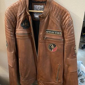 A leather affliction jacket